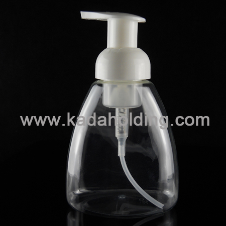 300ml PET clear foam soap bottle with 40mm foam dispenser